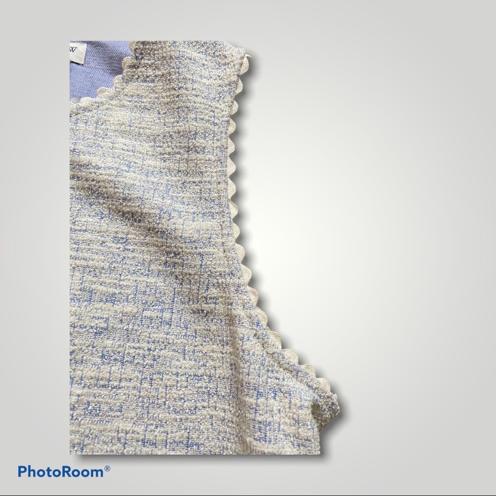 J. Crew Textured Blue & White Scalloped Tank-XL - Picture 11 of 12